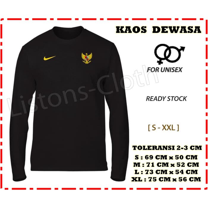 MURAH BAJU TIMNAS PRIA | KAOS DEWASA, KAOS TIMNAS INDONESIA GARUDA HITAM BAJU TSHIRT COMBED PANJANG