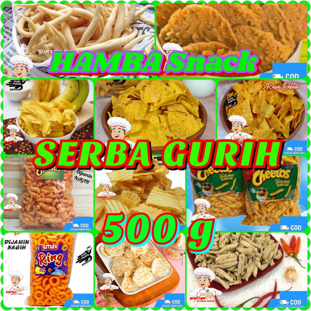 

SERBA GURIH 500g | HAMBA SNACK ANEKA MAKANAN RINGAN | MURAH RASA DIJAMIN NAGIH BISA COD jajanan cemilan sehat jajanan jadul camilan gurih snack murah makanan ringan