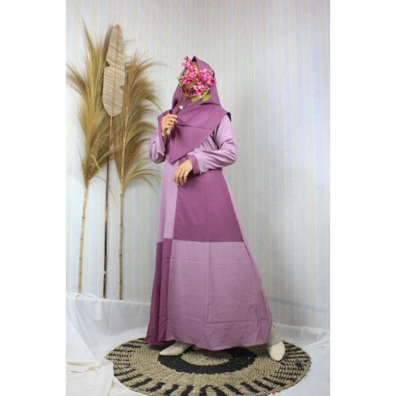 GAMIS set syari itycrepe original NISFI Busana Muslim Syari remaja terbaru modis hijaber ootd polos