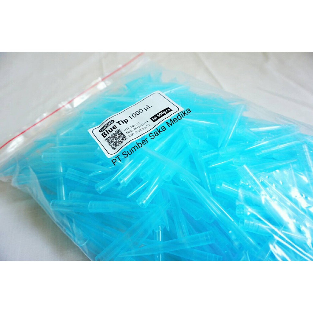 BLUE TIPS / Tip Biru MICROPIPET 1000 uL ( 1000 MICROLITER ) ISI 500 PCS