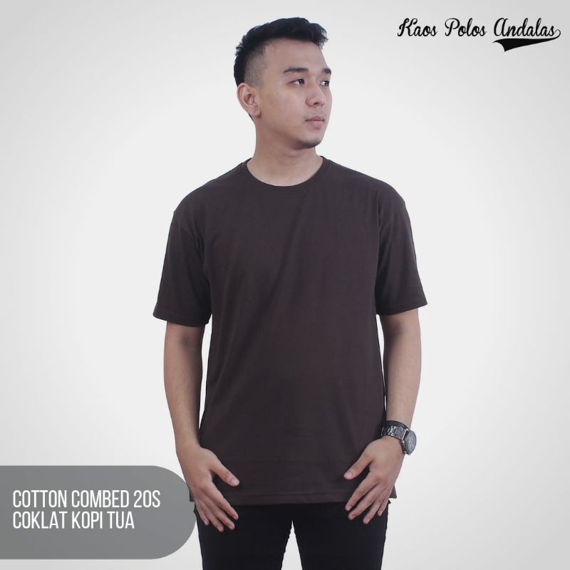 KAOS POLOS COMBED 20S COKLAT KOPI TUA