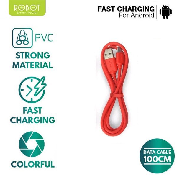 Kabel Data Fast Charging Robot RT-CD100 1M Micro USB Cable Data - Garansi Resmi 1 Tahun