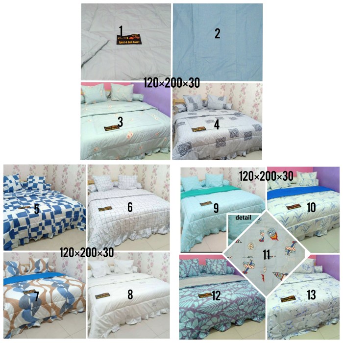 sprei perca my love 120x200 single size ukuran kasur 3 tinggi 30cm