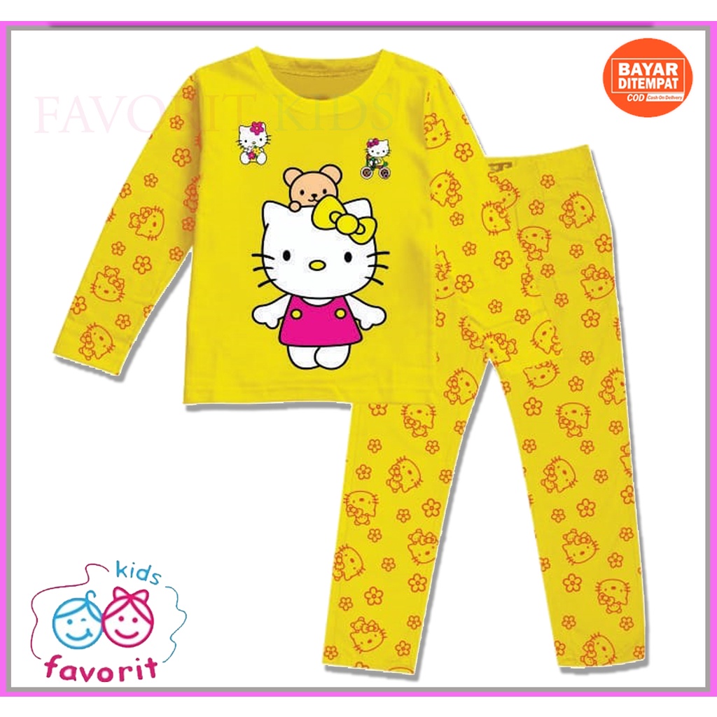 Favorit kids Setelan Piyama anak perempuan hello+kitty lengan panjang celana panjang