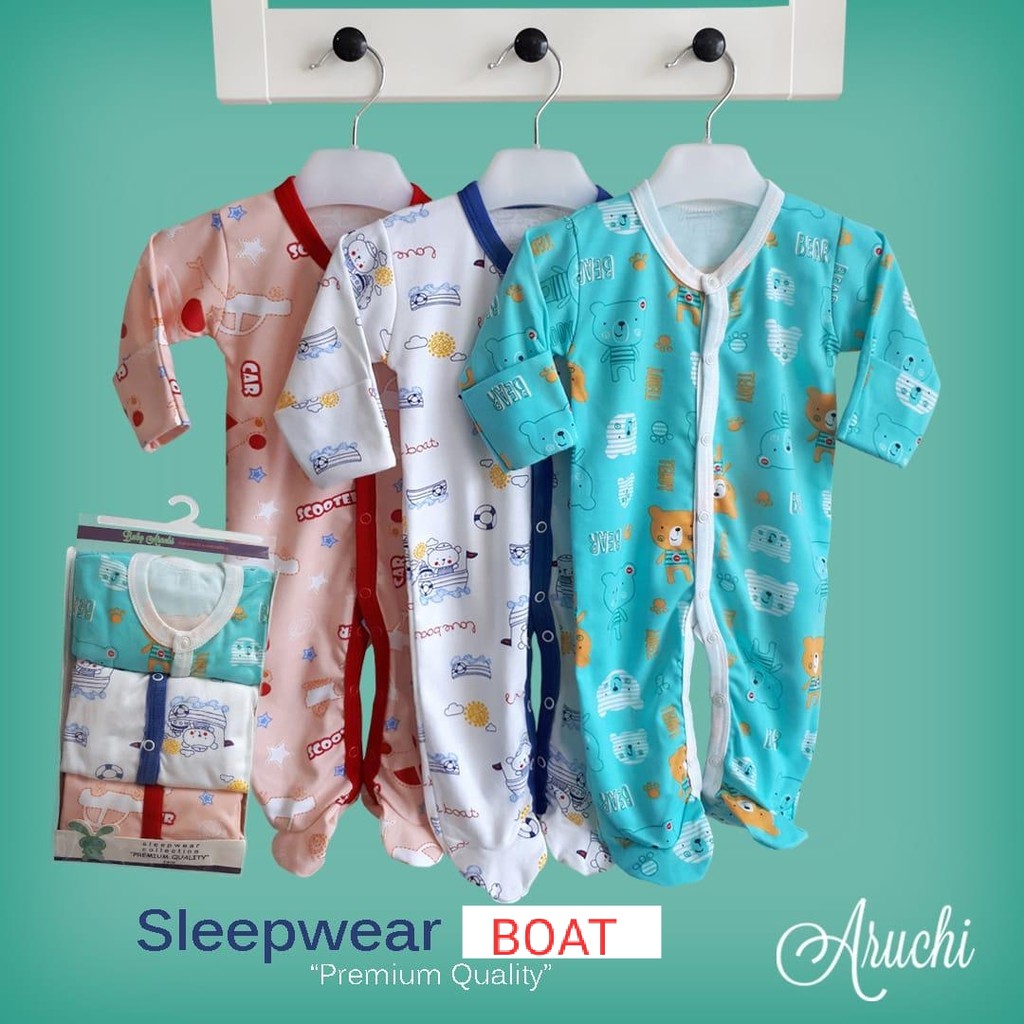 PROMO 7.7 SLEEPSUIT ARUCHI / SLEEPWEAR ARUCHI ( ISI 3 PCS ) SNI