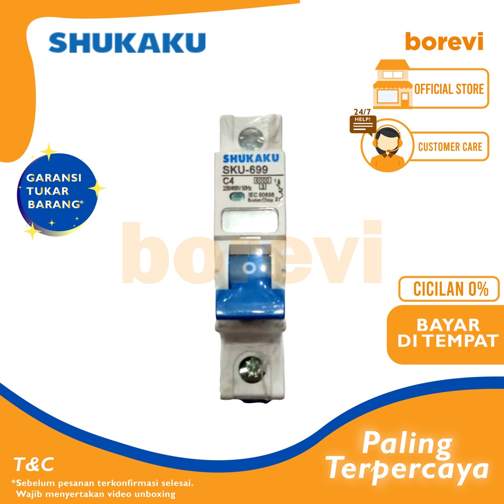 MCB SHUKAKU C4 /  MCB 4 AMPERE 4A SHUKAKU