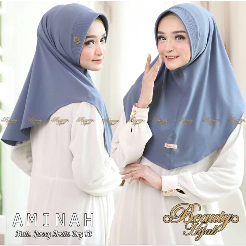 BERGO AMINAH//HIJAB INSTAN DRYFIT//JERSEY ARSYILA(ORI BEAUTY HIJAB)