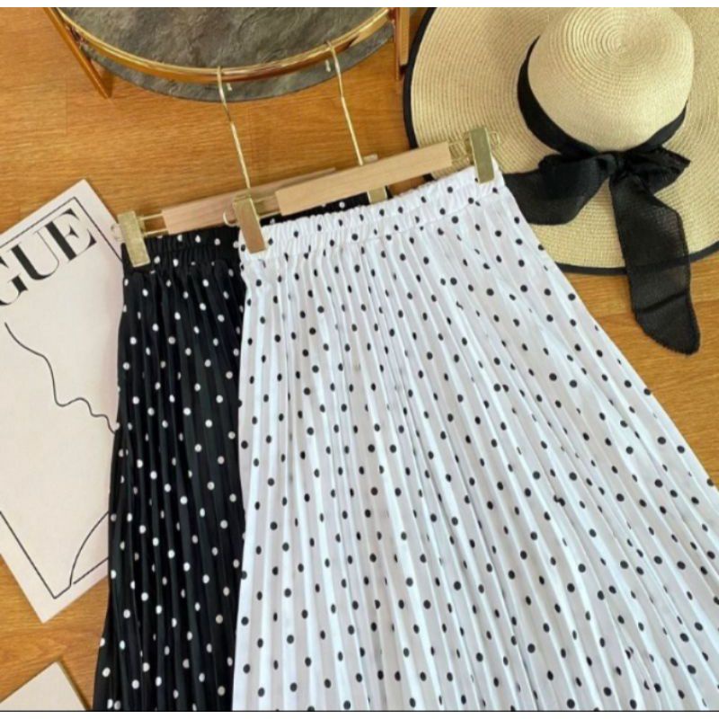 rok polka/rok wanita bermotif polkadot kecil