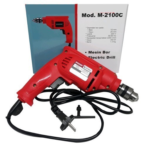 Mesin bor listrik 10mm modern bolak balik MESIN BOR LISTRIK MODERN m2100c