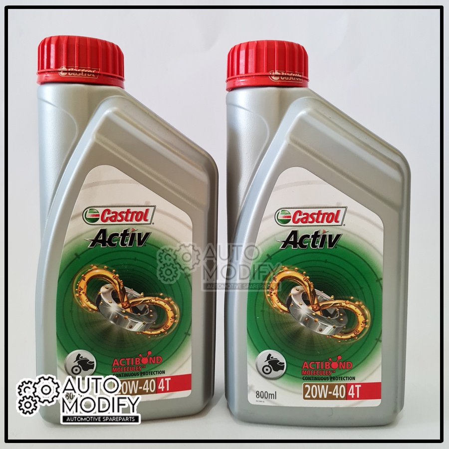 Oli 4T Castrol Activ 20W40 0.8 Liter (800 ml) API SL MA2 MOTOR BEBEK