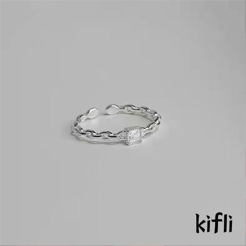 Cincin,Berlian Persegi Model Terbuka,Untuk Wanita