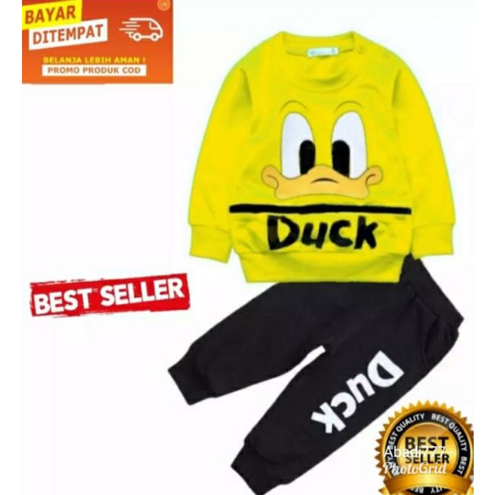 SETELAN ANAK MOTIF DUCK SETELAN SWEATER JOGER ANAK 1-6 TAHUN BAHAN BABYTERRY