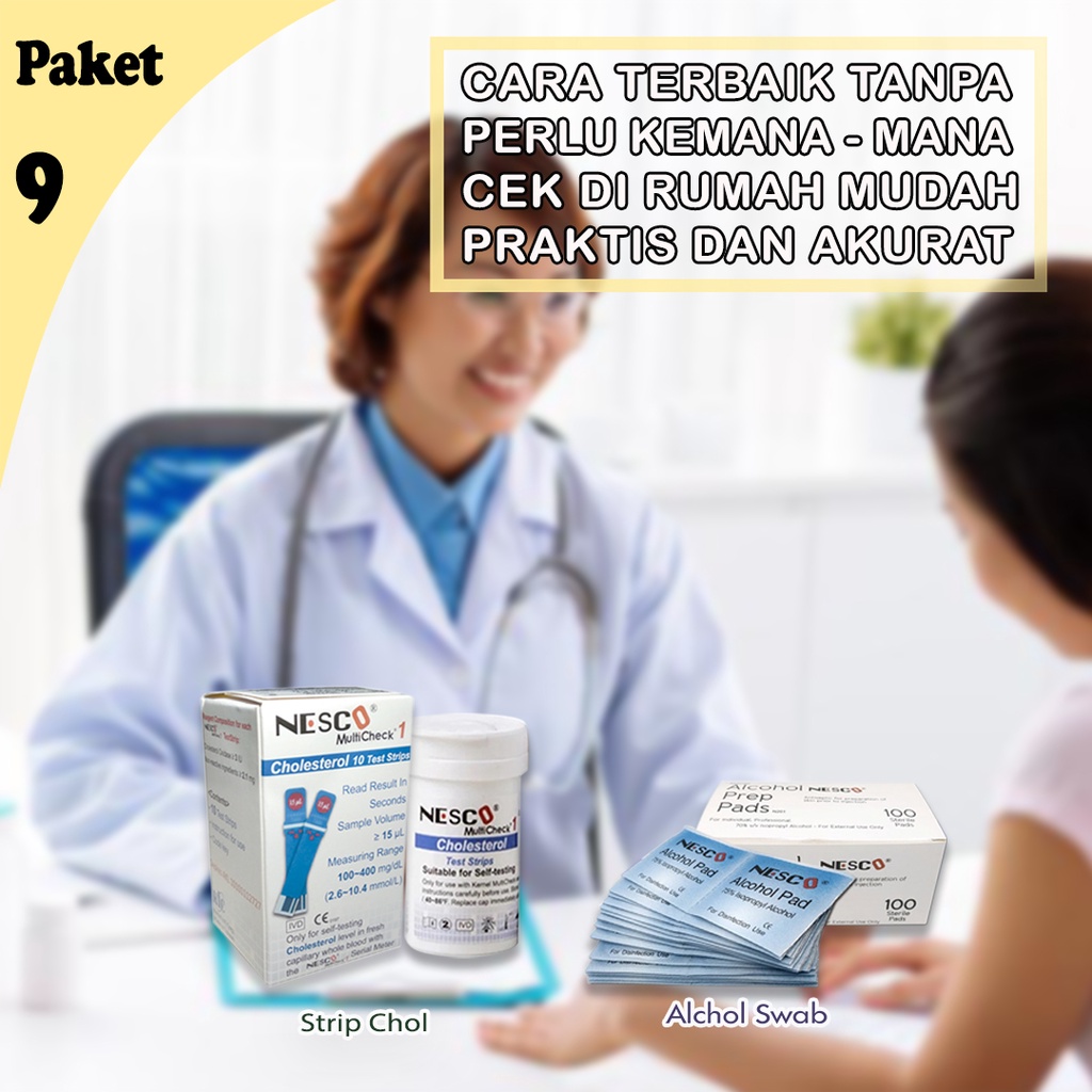 PAKET 9A (STRIP KOLESTEROL + ALCOHOL SWAB)