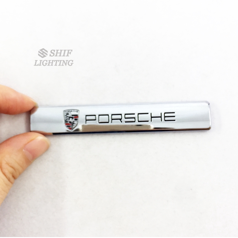 1pc Stiker Emblem Logo Porsche Bahan Metal Untuk Fender Samping Mobil Porsche