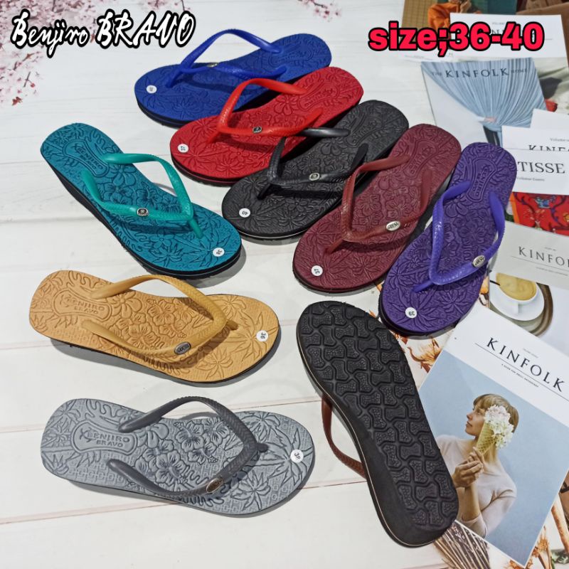 SANDAL JEPIT SPON WANITA  BENJIRO BRAVO WEDGES HELLS 5,5CM(36-40)