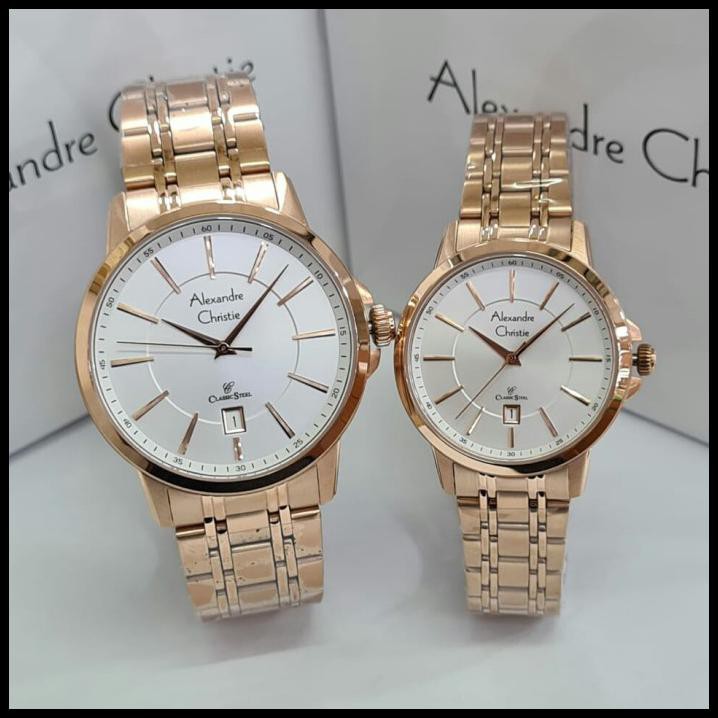 Best Seller Alexandre Christie Ac 8636 Rosegold Couple. Original
