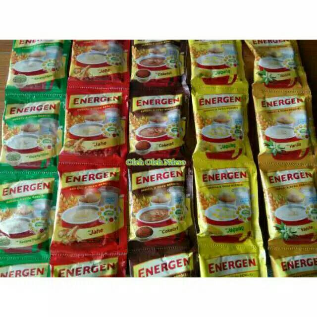 

Energen (1×10) 29 gr jagung. Coklat Jahe adanya