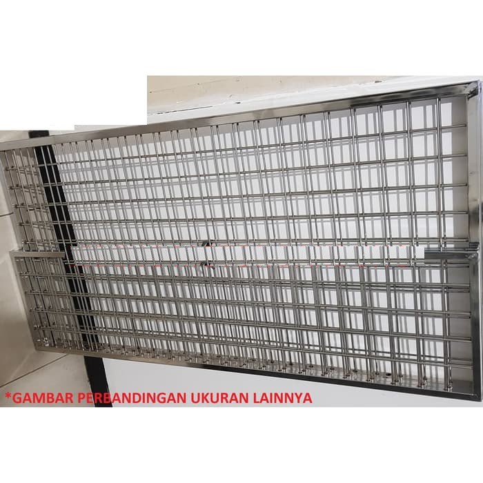 Ram Kawat Besi Gantungan Barang Pajangan Gantung Jaring Kotak 120*30cm