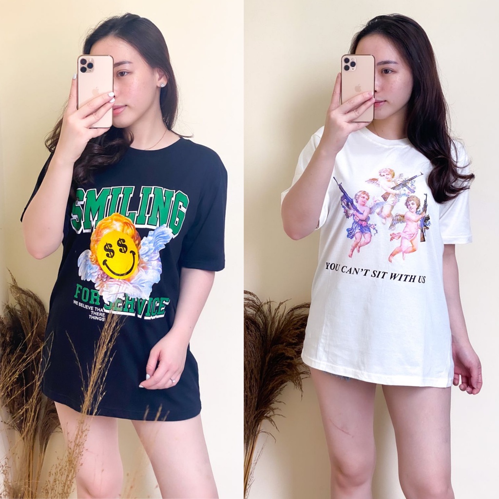 Kaos Oversize Wanita Bahan Cotton Combed 30s Kaos Distro Streetstyle