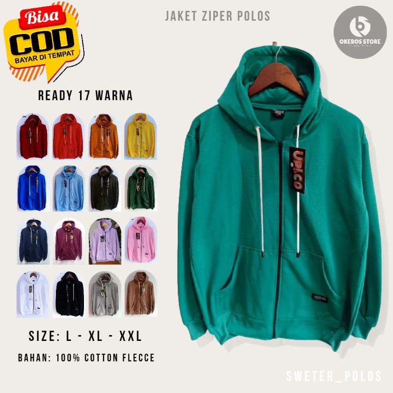 Ziper Jaket Resleting Sweter Polos Hoodie Cowok Switer Laki Laki Hodie Cewek Original Up.Co