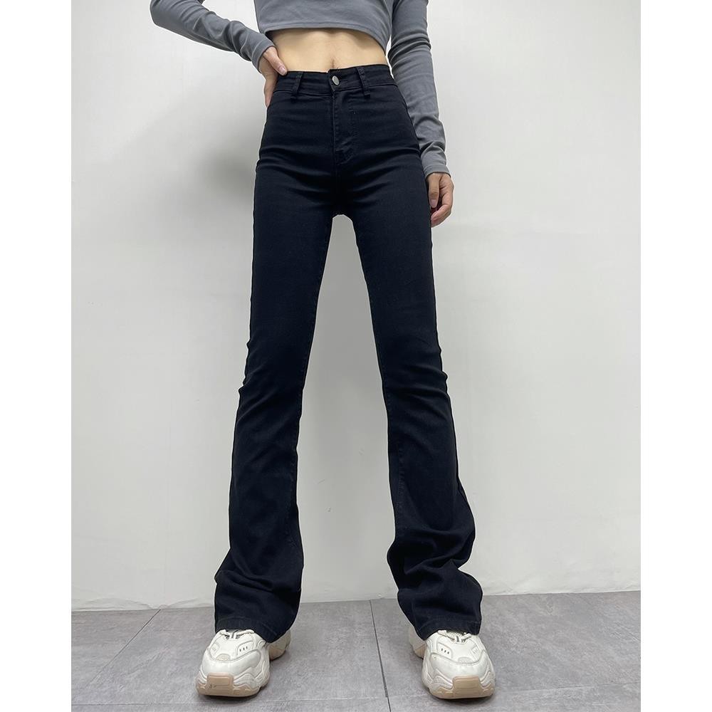 Suhao Besar Panjang Kaki Pinggang Tinggi Di Atas Lutut Ketat Peregangan Skinny Jeans Wanita Hip Angk