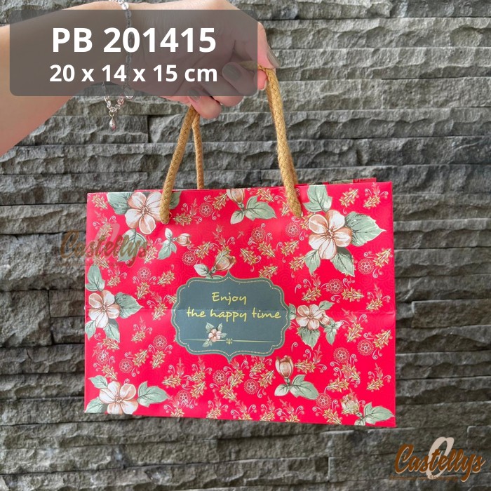 

5pcs Paper Goodie Bag PB201415 Tas Hampers Hadiah Souvenir Merah