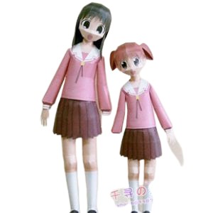 DIY Papercraft Pola figure anime Girl Chiyo And Osaka