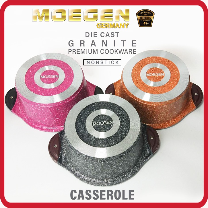 Moegen Germany Casserole 28cm Granite Plus Steamer / Kukusan Tinggi