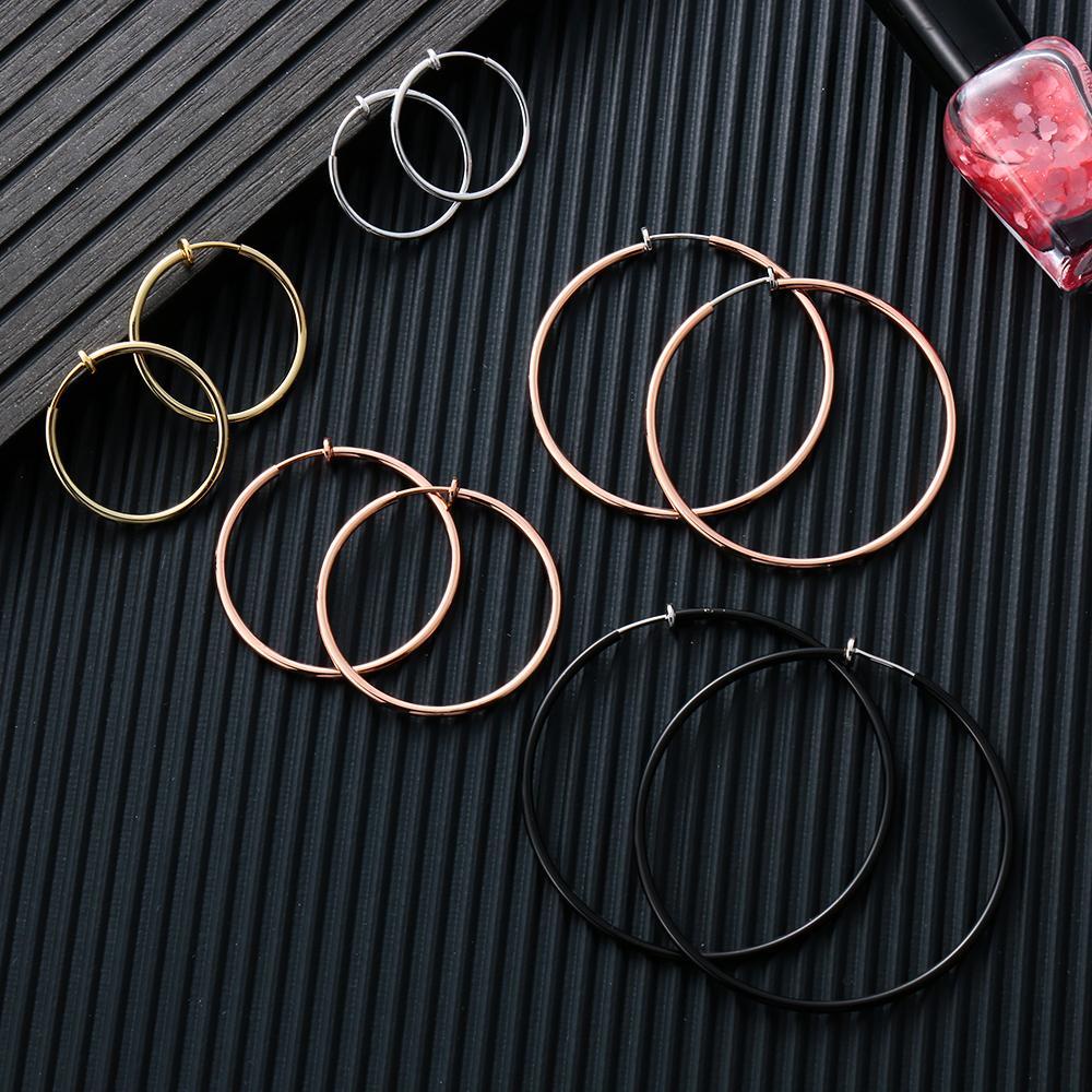 Anting Lingkaran Besar Atas Klip Musim Semi Punk Baru Di Klip Telinga Tanpa Tindik
