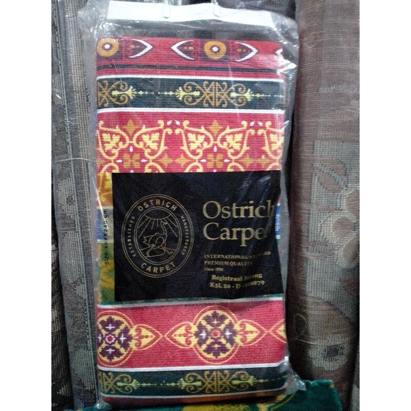 Karpet Ostrich warna biru/merah Uk 205x240cm