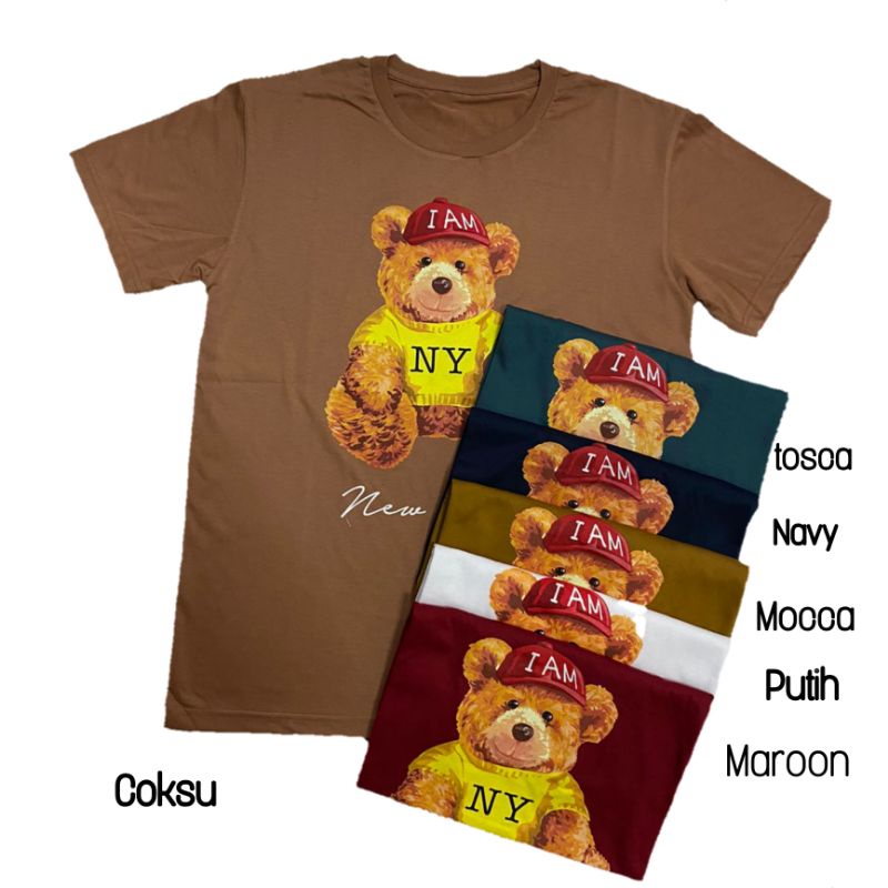 KAOS T-SHIRT ATASAN WANITA NY BEAR PREMIUM