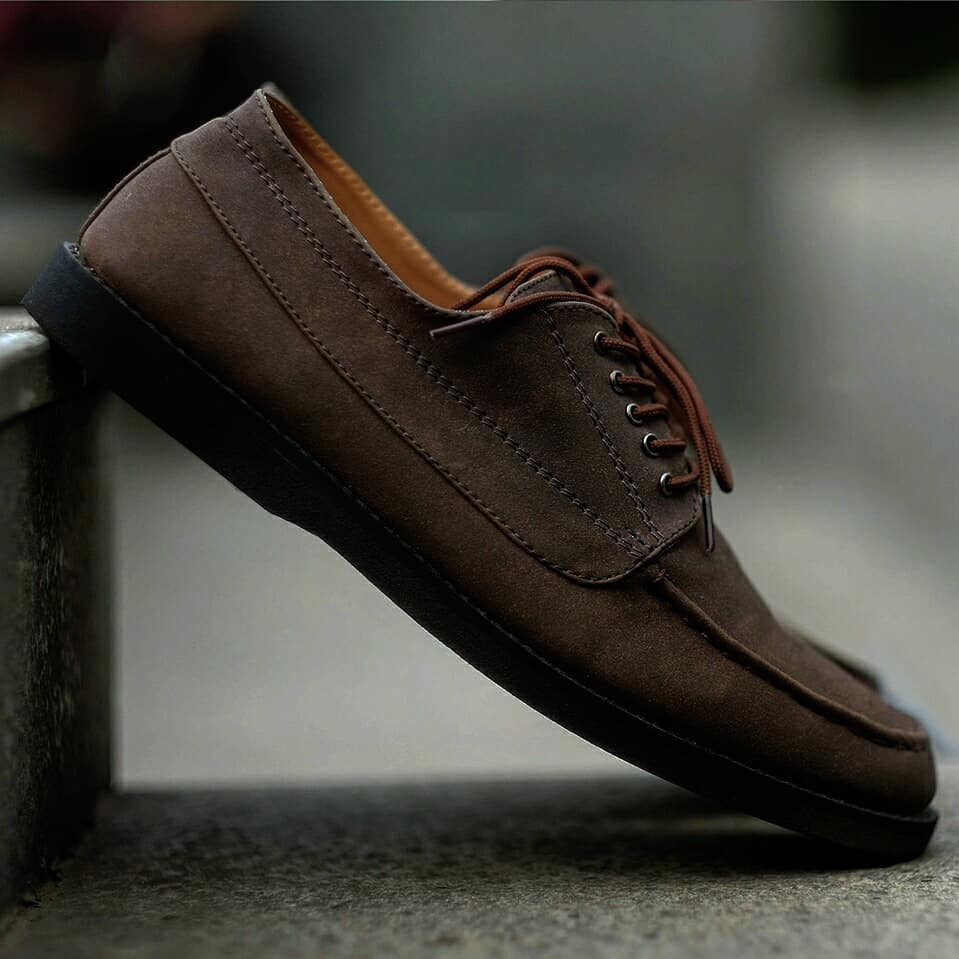 HUGO DARKBROWN |ManNeedMe x FSTP| Sepatu Sneakers Pria Moccasin ORI