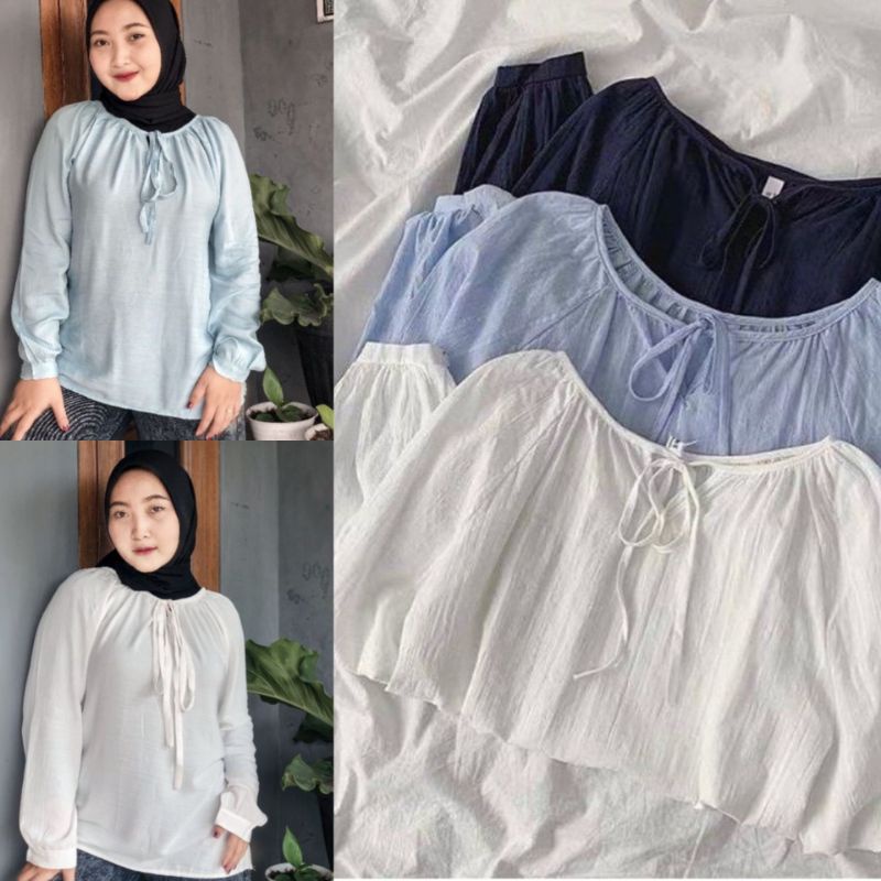 Soomin Blouse Crincle / Premium Atasan Crincle / Nicky Blouse Korean Ld 105