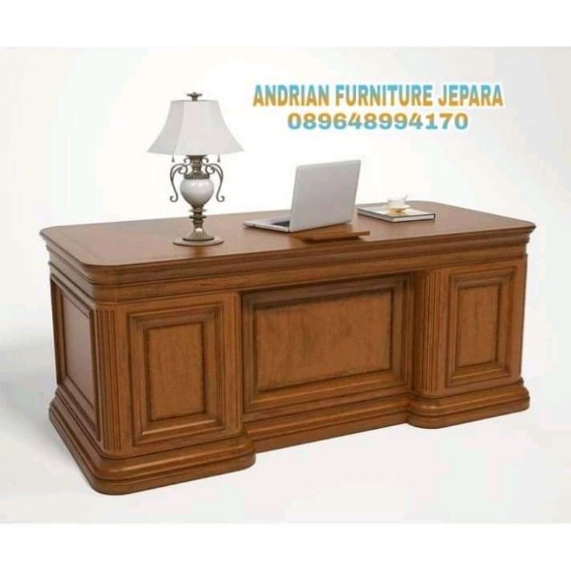 meja kantor meja direktur bahan kayu jati