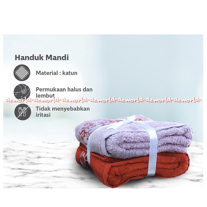 Arthome Handuk Promo Buy 1 Get 1 Towel Set of 2pcs Towell Serap Air Bahan Katun