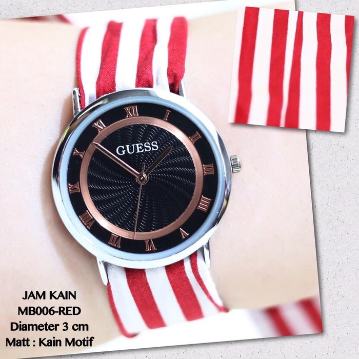 GROSIR JAM TANGAN WANITA CEWEK MONOL GUESS TALI KAIN FEMINIM MURAH NEW