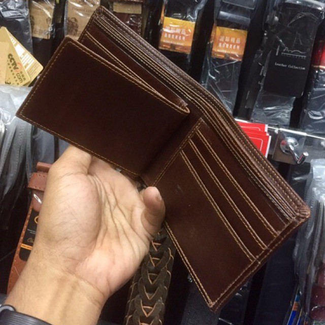 dompet pria bahan kulit asli lokal berkuakitas jenis kulit full-up #dompet #dompetkulit #dompetpria