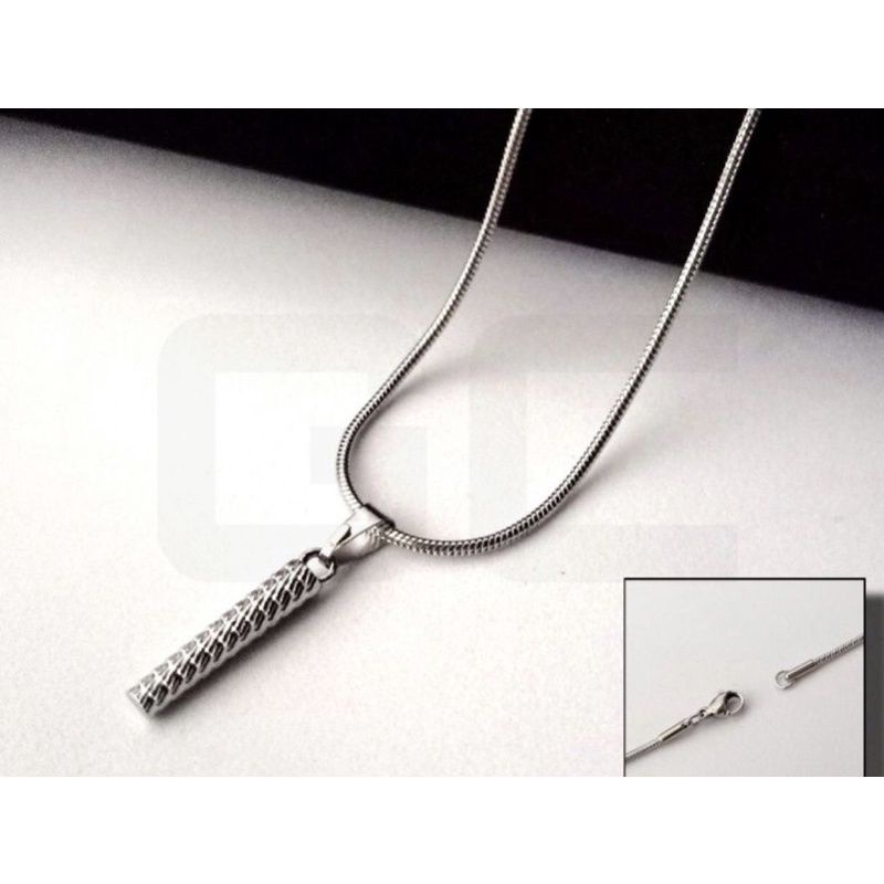 KALUNG RHODIUM LIONTIN BAMBU RIA DAN WANITA
