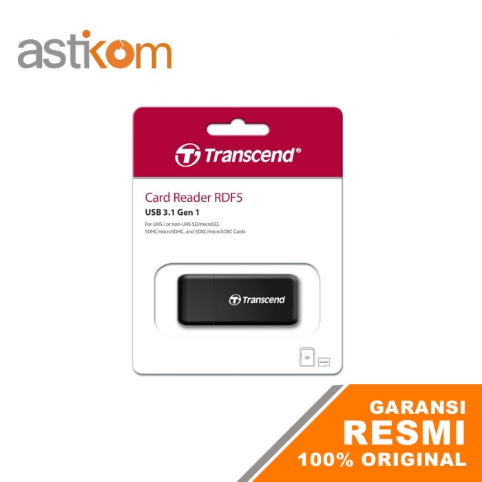 Transcend Card Reader USB 3.1 RDF5 - Hitam