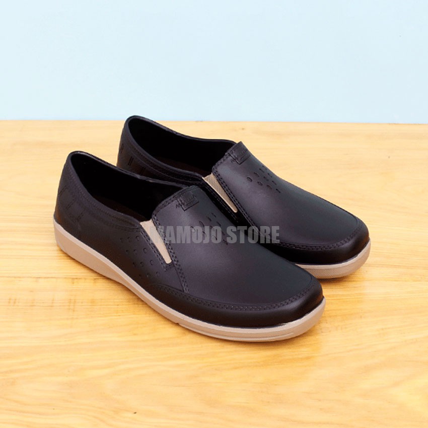 OBRAL Sepatu Pria Slip On Full Karet - Slip on Pria Karet – Sepatu Elastis- Sepatu Slop Pria AWK 557