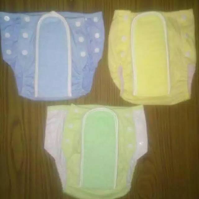 CLODI LAMPIN / POPOK KAIN BAYI / POPOK CUCI ULANG + INSERT Warna Polos