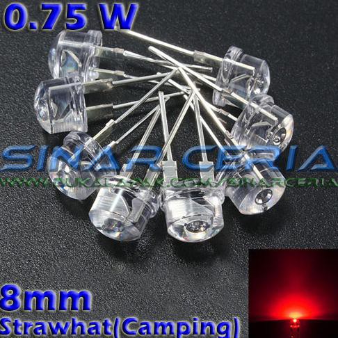 LED Putih = Merah 8mm Camping ( StrawHat Red ) sincer02 Ayo Order