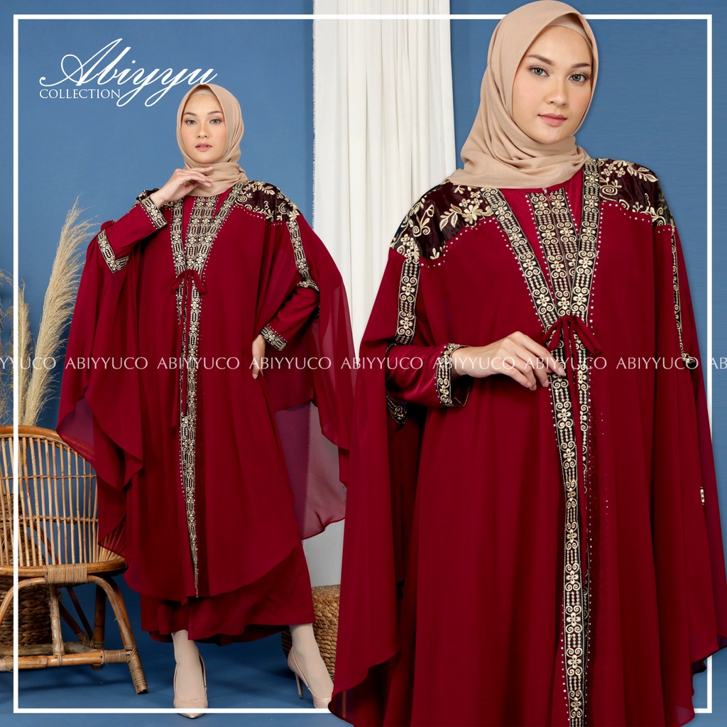 Abiyyuco TA9013 | Gamis Abaya Turkey Busui Turki Hitam Mewah Turky Warna Warni Elegan Turkiy Terbaru