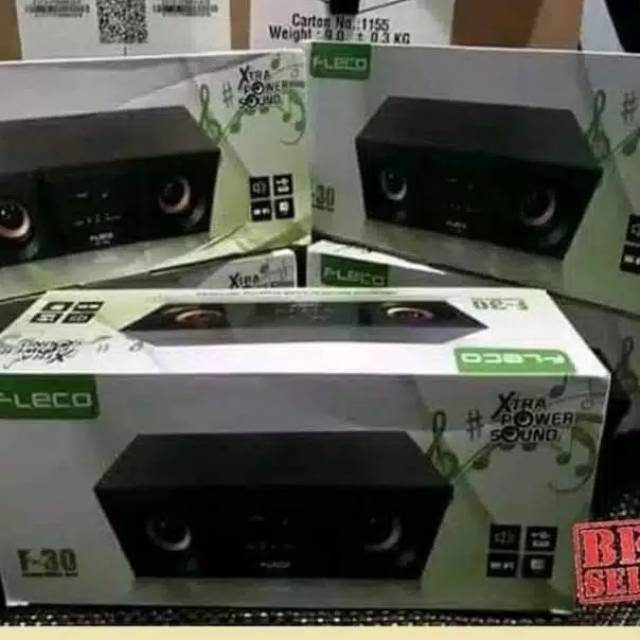 SPEAKER BLUETOOTH FLECO F30 DIGITAL AUDIO BASS KOMPUTER/LAPTOP EXTRA POWER SALON AKTIF PORTABLE F-30