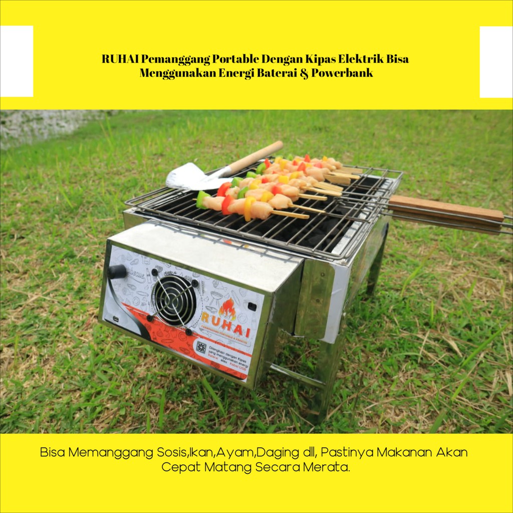 RUHAI Panggangan Arang Stainlless Bakaran Ayam ikan sate roti bakar
