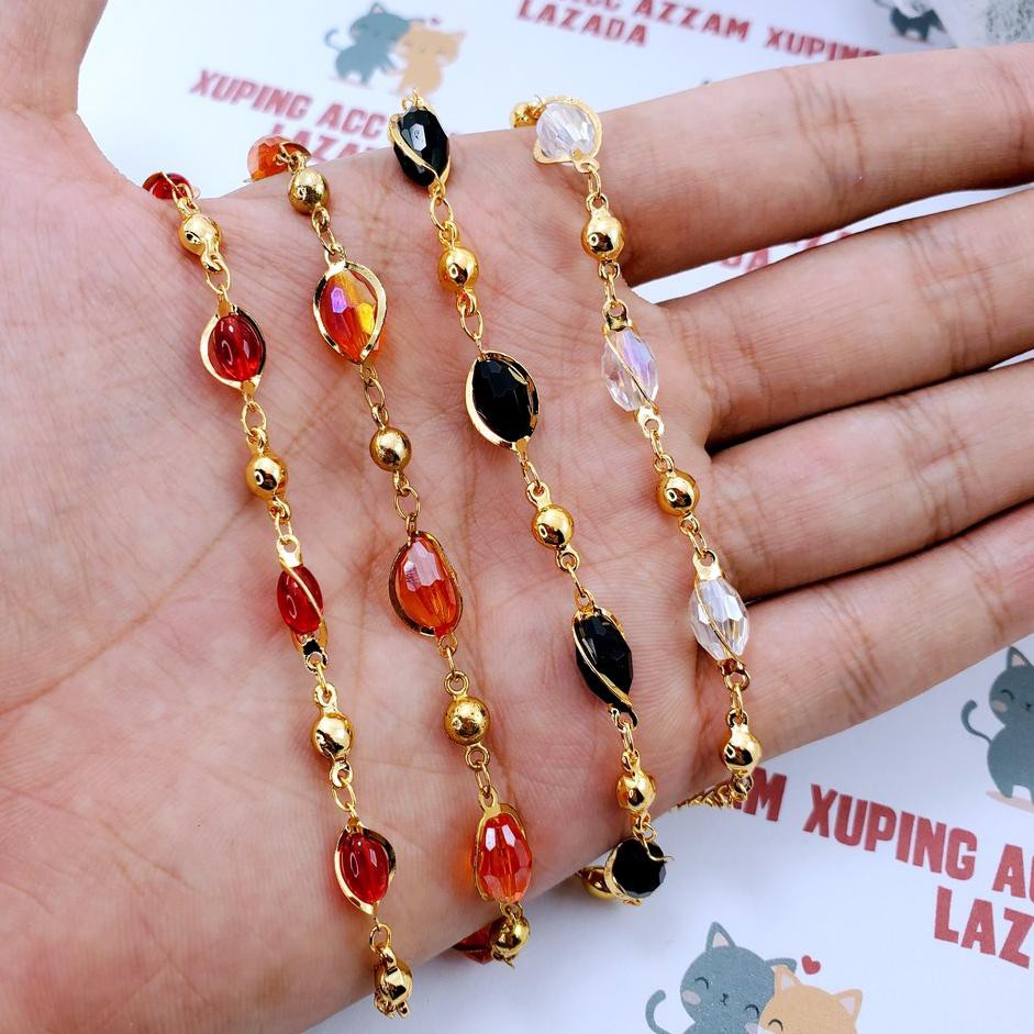 Belanja Disini Gelang Xuping Gold Batu Warna Imitasi Merah Jingga Hitam Putih Shopee Indonesia