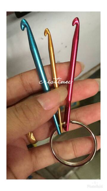 3pcs jarum hakpen aluminium gantungan kuncib