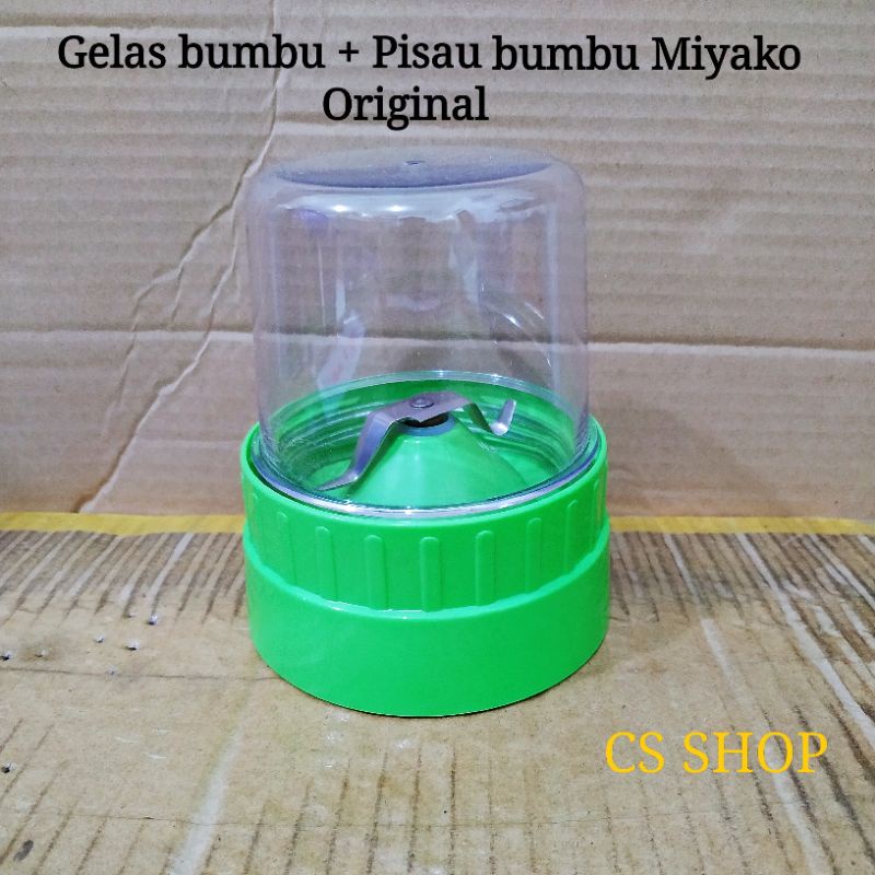 Gelas bumbu miyako+pisau bumbu miyako original gigi plastik