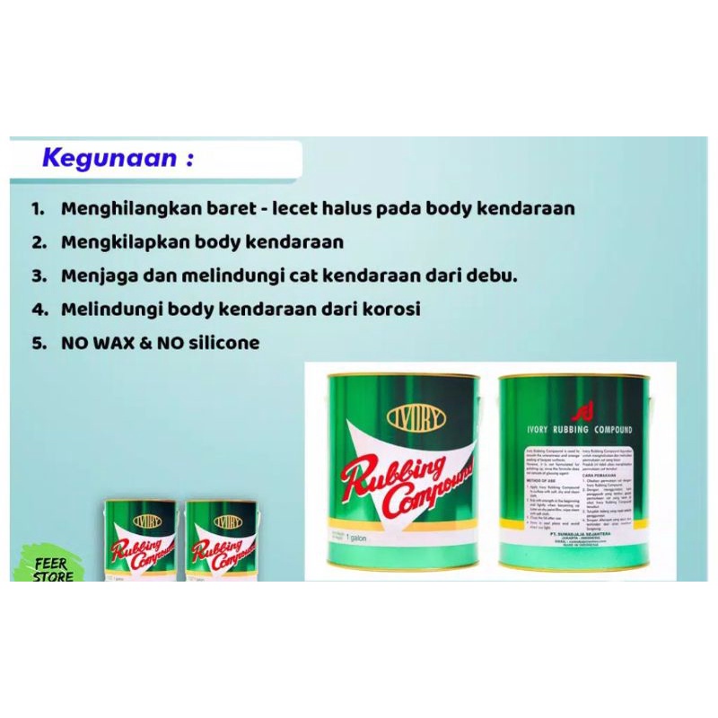 Rubbing compound/kompon poles/compound poles mobil