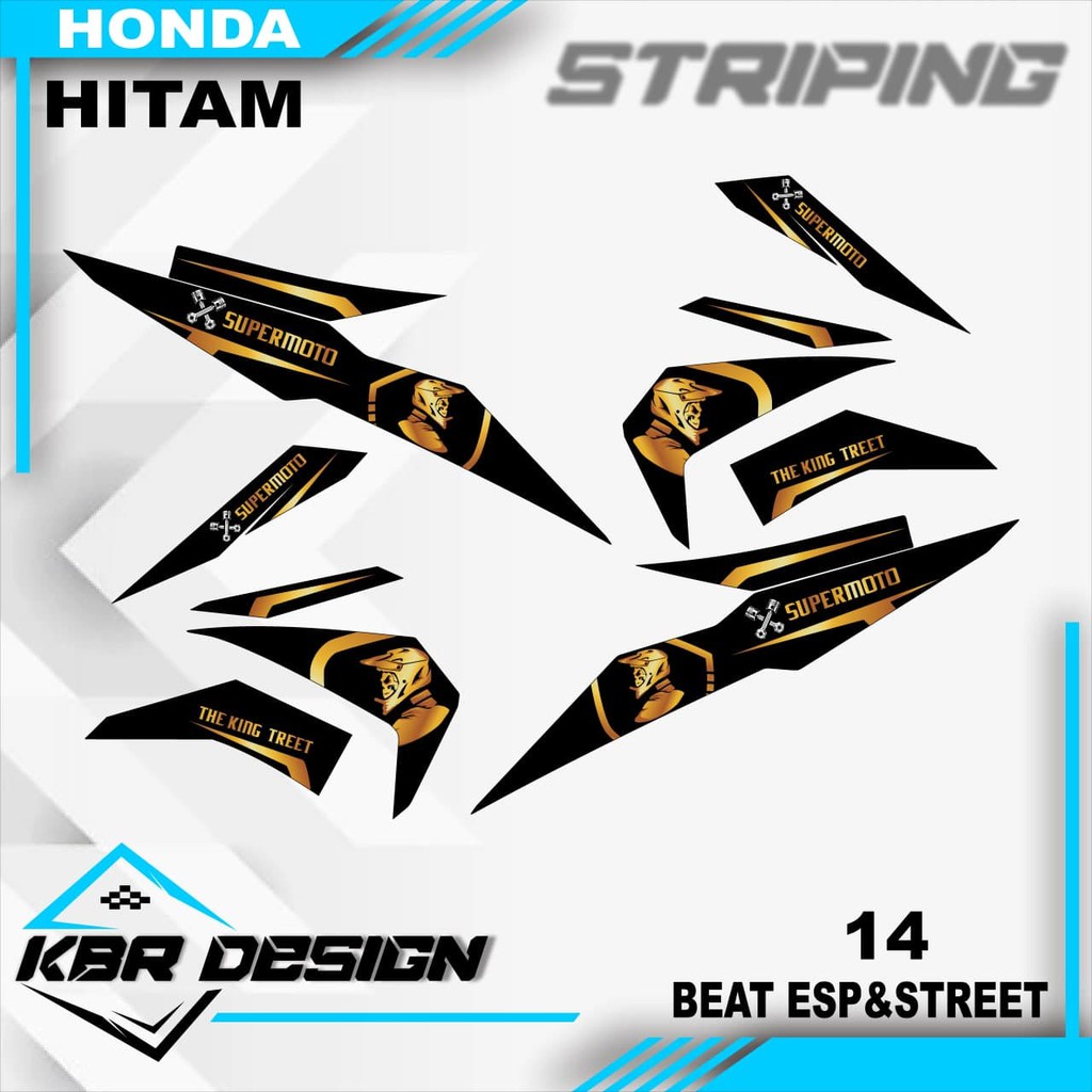 beat esp&street (cod)stiker motor striping motor beat esp&stret honda motor stiker variasi Racing 14